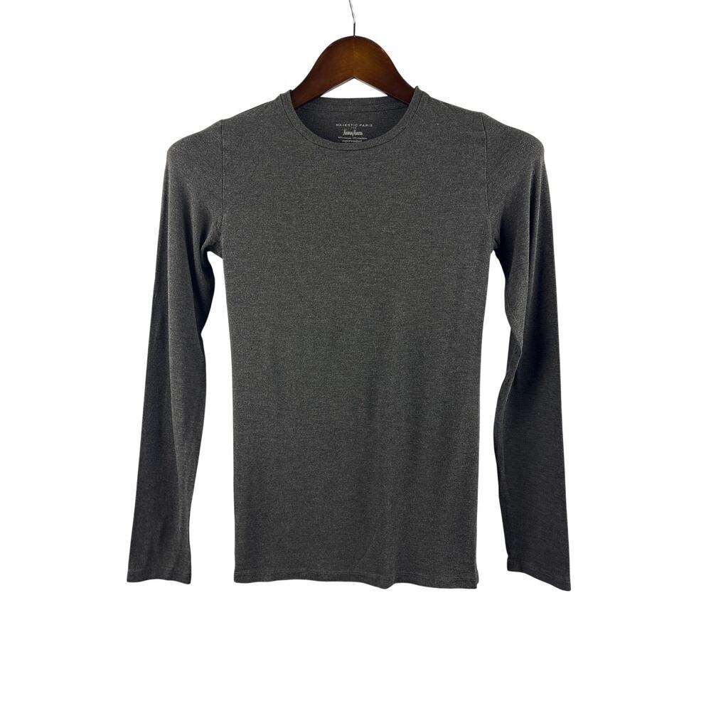 Women’s Majestic Paris Size 1 Dark Grey Long Sleeve Shirt